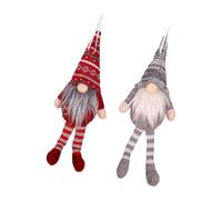 MAGICLULU Lot de 2 Mini-Poupées Forêt Assises en Tissu Doux Décorations de Noël Rouges et Grises Objets de Décoration Maison Cuisine Cheminée et Porte d'Entrée