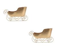 MAGICLULU Lot De 2 Mini Traîneaux Décoratifs pour Panier Décoratif pour Noël Hiver Doré
