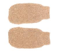 MAGICLULU Lot de 2 Moufles Exfoliants Corps en Jute et Ramie, Taille Unique Bande Élastique, Bain et Spa, Gommage Peau Morte, Accessoire Naturel Hommes et Femmes