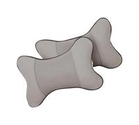 MAGICLULU Lot de 2 Oreillers Cervicaux Voiture D’os Gris, Coussins de Repos Cervical Universels 4 Saisons, Protection Ergonomique du Cou pour Appuie-tête, Confort Voyage et Maintien