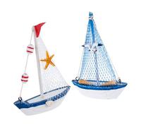 MAGICLULU Lot De 2 Ornements De Bateau Méditerranéens Globe Planet LED Lampes Solaires pour Plantes D'Intérieur Extérieures Globe Light Cover Bento Plaque Réutilisable Terre Mini Pots