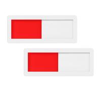 MAGICLULU Lot de 2 Panneaux Coulissants « Ne Pas Déranger » 10x4 Cm, Carré Blanc sans Texte, Panneau D'affichage Occupé et Vacant pour Toilettes, Bureau et Salle de Conférence, Indicateur