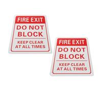 MAGICLULU Lot de 2 Panneaux de Sortie de Secours en Alliage D’aluminium Signalisation Incendie « Ne Pas Bloquer » Panneau D’avertissement pour Lieux Publics, Usines et Centres