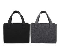 MAGICLULU Lot de 2 Paquet Porte-Bouteilles en Feutre 6 Compartiments, Fourre-Tout Portable pour Bouteilles de Vin, Couleurs Noir et Gris, Présent et Transport Sécurisé en Maison Cuisine