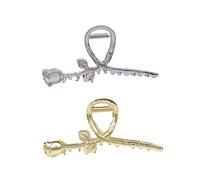 MAGICLULU Lot De 2 Pinces À Cheveux En Forme De Fleur En Métal Style Requin Rose Accessoires Pour Cheveux Pour Femmes Hiérarchie Naturelle Ajustement Confortable