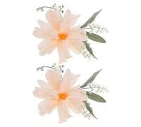 MAGICLULU Lot de 2 Pinces à Rideaux à Fleurs Décoratives en Acier Inoxydable Beige, Embrasses pour Rideaux Simples à Fixer et Retirer, Style Moderne et Vintage pour Décoration Intérieure