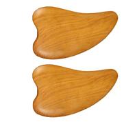 MAGICLULU Lot de 2 Plaques Gua Sha en Bois Naturel pour Massage Facial, Outils de Massothérapie Légers et Portables, Planches à Gratter pour Soin du Visage et Relaxation Musculaire