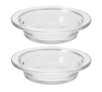 MAGICLULU Lot De 2 Plateaux De Chauffe-Cire De Rechange 11 4 Cm Ronds en Verre pour Bougies Parfumées pour Faire Fondre La Cire De La Lampe