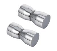 MAGICLULU Lot de 2 Poignées de Porte Alliage D'aluminium Double Face Finition Argentée Poignée Seul Trou Accessoires pour Porte de Salle de Bain Vitrées