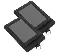 MAGICLULU Lot de 2 Porte-badges Verticaux en Cuir Pu Noir Pochette Transparente pour Cartes D’identité Carte Bancaire et Porte-étiquette Nominative Fin Réutilisable Usage Bureau et Scolaire