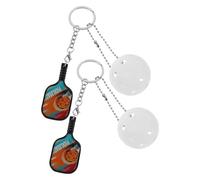 MAGICLULU Lot de 2 Porte-Clés Pickleball Raquette Miniature et Balle Blanche Petit Pendentif Léger et Solide Accessoire Décoratif Polyvalent pour Joueurs et Fans de Sport Présent