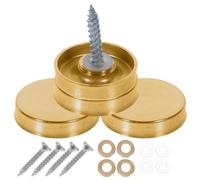 MAGICLULU Lot de 20 Cache-vis en Acier Inoxydable 304, Finition Doré Brossé, Diamètre 22 Mm, Clous Décoratifs Multi-usages pour Miroirs, Panneaux et Fixation Murale, Quincaillerie