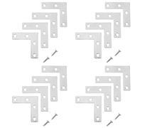 MAGICLULU Lot de 20 Sets de Sets de Équerres Métalliques en Acier Inoxydable Angle Droit 90° avec Vis pour Supports Robustes et Prévention de Déformation Montage Meubles et Étagères