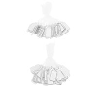 MAGICLULU Lot de 200 Étiquettes de Prix Blanches avec Bordure Argentée et Ficelle en Coton Naturel pour Bijoux et Vêtements, Petites Étiquettes Marquage Solide, Commerce de Détail