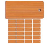 MAGICLULU Lot de 25 Pendentifs Porte-clés en Bambou Naturel, Surface Vierge à Écrire, Forme Rectangulaire Simple pour Création de Bijoux Personnalisés