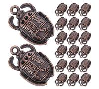 MAGICLULU Lot de 25 Pendentifs Scarabée Égyptien en Métal Bronze Rouge Antique, Accessoires Bijoux Soi-même pour Bracelets, Colliers et Loisirs Créatifs, Charms Vintage pour Création