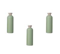 MAGICLULU Lot de 3 Bouteilles Sub Simples 400ml en Pe Vert pour Gel Bain et Shampoing, Distributeurs Pratiques Bouchon à Rabat, Style Simple et Surface Lisse