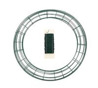 MAGICLULU Lot de 3 Cerceaux de Couronne en Fil de Fer Vert, Structure Solide et Résistante, pour Décorer Noël et Espaces Extérieurs avec Style Traditionnel Style Aléatoire