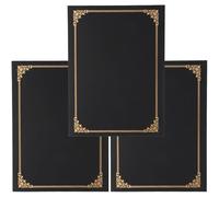 MAGICLULU Lot de 3 Couvertures Noires pour Certificats et Diplômes, Enveloppes Protectrices en Papier, Taille Standard, Angles Arrondis Anti-rayures, pour Bureau et Présentation Officielle
