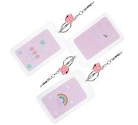 MAGICLULU Lot de 3 Étuis Transparents pour Cartes D'identité et Bus Porte-clés, Protège-cartes en Tissu Léger, Pochette Visible pour Cartes Postales et Badges - Usage Bureau, Élève,