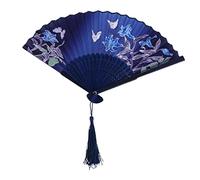 MAGICLULU Lot De 3 Éventails Pliables en Papier Style Vintage en Soie Portable Décoratif Rose Oriental Bambou