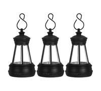 MAGICLULU Lot De 3 Lanternes Solaires Petit Format 4.8x8.5 Cm en Plastique Robuste Éclairage LED Automatique pour Jardin Extérieur Terrasse Décorative Écologique