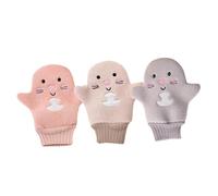 MAGICLULU Lot de 3 Moufles Exfoliants de Bain Adorables Corps en Fibre de Viscose et Éponge Composite, Riche en Mousse, Soulage la Fatigue, Unisexes Couleur Aléatoire