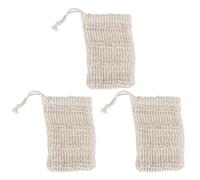 MAGICLULU Lot de 3 Paquet à Savonnette en Plastique Cordon de Serrage et Sangle Suspendue, Filet Moussant pour Nettoyage Puissant et Formation Rapide de Mousse, Visage Couleur Aléatoire