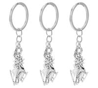 MAGICLULU Lot de 3 Porte-clés Patins à Glace Mini-chaussures de Flocons de Neige, Ornement Suspendu Léger et Robuste pour Paquet à Dos, Décoration Hiver Sportive pour Filles, Breloques Clés