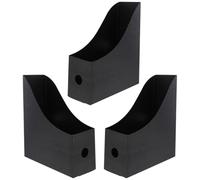 MAGICLULU Lot de 3 Porte-documents Noirs en Plastique Rigide, Organiseur de Bureau Compact pour Rangement de Dossiers, Magazines et Papiers, Accessoire Pratique pour Organisation et Tri