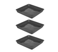 MAGICLULU Lot de 3 Soucoupes Carrées en Plastique PP pour Pots de Fleurs Système de Drainage et Grosse Capacité de Charge, Balcon et Extérieur