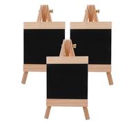 MAGICLULU Lot de 3 Tableaux Noirs Effaçables en Bois Naturel 12x23 Cm avec Chevalet A Stable, Mini Chevalet Polyvalent pour Menus Cuisine, Affichage Mariage, Cafés et Bureaux