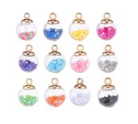 MAGICLULU Lot De 34 Breloques En Verre De Cristal 16mm Étoiles Pailletées Multicolores Pour Diy Bijoux Femme Artisans Fête Création Festive Hiver