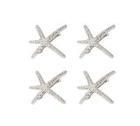 MAGICLULU Lot de 4 Barrettes à Cheveux en Métal Argenté Forme Étoile de Mer Vintage, Faciles à Ouvrir et Robustes, Banquets du Soir Vie Quotidienne