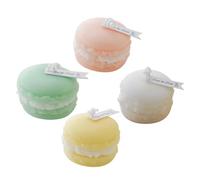 MAGICLULU Lot De 4 Bougies Parfumées Bougies Décoratives En Forme De Macaron Chaud Mini Bougies En Forme D'Amande Macaron Sucré Coloré Vanille Aromathérapie Cire De Soja