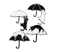 MAGICLULU Lot De 4 Broches En Forme De Chaton Badges Pour Vêtements Parapluie Chat Décoratives Pour Vêtements Pour Femmes Accessoire De Décoration Adorable Broche En Alliage