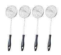 MAGICLULU Lot de 4 Écumoires Passoires en Acier Inoxydable 304, Petit Format, Tamis à Fondue Chinoise Noir, Ustensiles la Cuisine Solide pour Filtrer Soupes et Fritures, Accessoires