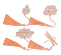 MAGICLULU Lot de 4 Marque-pages en Métal Décoratifs à Motifs Libellule et Lotus, Finition Dorée, Pratiques Lecture et Adaptés aux Étudiants, Présents pour Lecteurs et Amateurs de