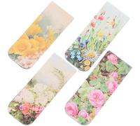 MAGICLULU Lot de 4 Marque-pages Magnétiques Décoratifs en Métal Pinces, Format Compact, Motifs Artistiques Vintage, Accessoires Pratiques pour Lecture et Organisation de Livres