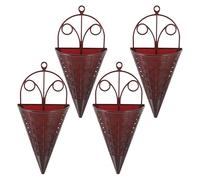 MAGICLULU Lot De 4 Paniers Suspendus Muraux en Plastique, Supports Triangulaires pour Jardinières D’intérieur, Vases Muraux Flottants Fleurs Artificielles, Décorations Murales pour Maison Et Bureau