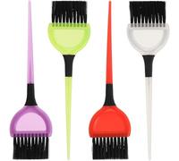 MAGICLULU Lot de 4 Pinceaux de Teinture Capillaire Poignée Ergonomique, Applicateurs pour Coloration des Cheveux, Accessoires Pratiques pour Salon de Coiffure et Usage Couleur Aléatoire
