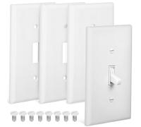 MAGICLULU Lot de 4 Plaques D’interrupteur à Bascule en Polycarbonate Pc, Protection Murale Électrique Non Conductrice, Dimensions Standard, Couleur Blanche, Remplacement Facile