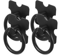 MAGICLULU Lot de 4 Poignées de Tiroir en Alliage de Zinc Noir, Poignées Anneau Rond pour Meubles, Commode, Armoire et Penderie, Quincaillerie de Remplacement Solide et Antirouille, Adaptées