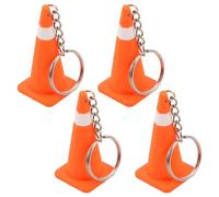 MAGICLULU Lot de 4 Porte-clés Mini Cône de Signalisation Orange, Pendentifs Petits Cônes de Chantier en Plastique, Accessoires Décoratifs pour Fête Thème du Trafic, Breloques Légères