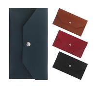 MAGICLULU Lot de 4 Porte-Monnaie Long en Cuir PU 17,5 X 9,5 Cm, Format Enveloppe, Pochette Zippée pour Argenté, Portefeuille Porte-Cartes, pour Voyage et Gestion Budget au Quotidien