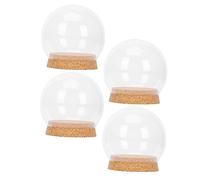 MAGICLULU Lot De 4 Pots De Fleurs Immortelles en Liège Et Verre pour Décoration De Maison