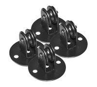 MAGICLULU Lot de 4 Poulies Robustes Suspendre Lumineuse, Support de Poulie de Plafond en Métal, Système de Poulies pour Lustre Suspendu, Poulie de Câble Réglable pour Salon et Salle