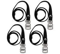 MAGICLULU Lot de 4 Sangles de Cale-Pieds Vélo en Nylon Réglables Boucle Métallique, Compatibles VTT et Pignon Fixe, Maintien Sécurisé pour Pédales de Cyclisme et Entraînement Sportif