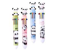 MAGICLULU Lot de 4 Stylos à Bille Kawaii Multicolores 0,5 Mm Motif Panda, Encre Fluide Résistante à L'usure, Stylos Multifonctions Portables Idéals pour Bureau, École et Loisirs Créatifs
