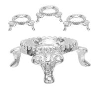 MAGICLULU Lot de 4 Supports en Métal Argenté pour Boules de Cristal Miniatures Socles Tripodes Compacts pour Présentoirs de Sphères et Pierres Précieuses pour Bureau et Décoration